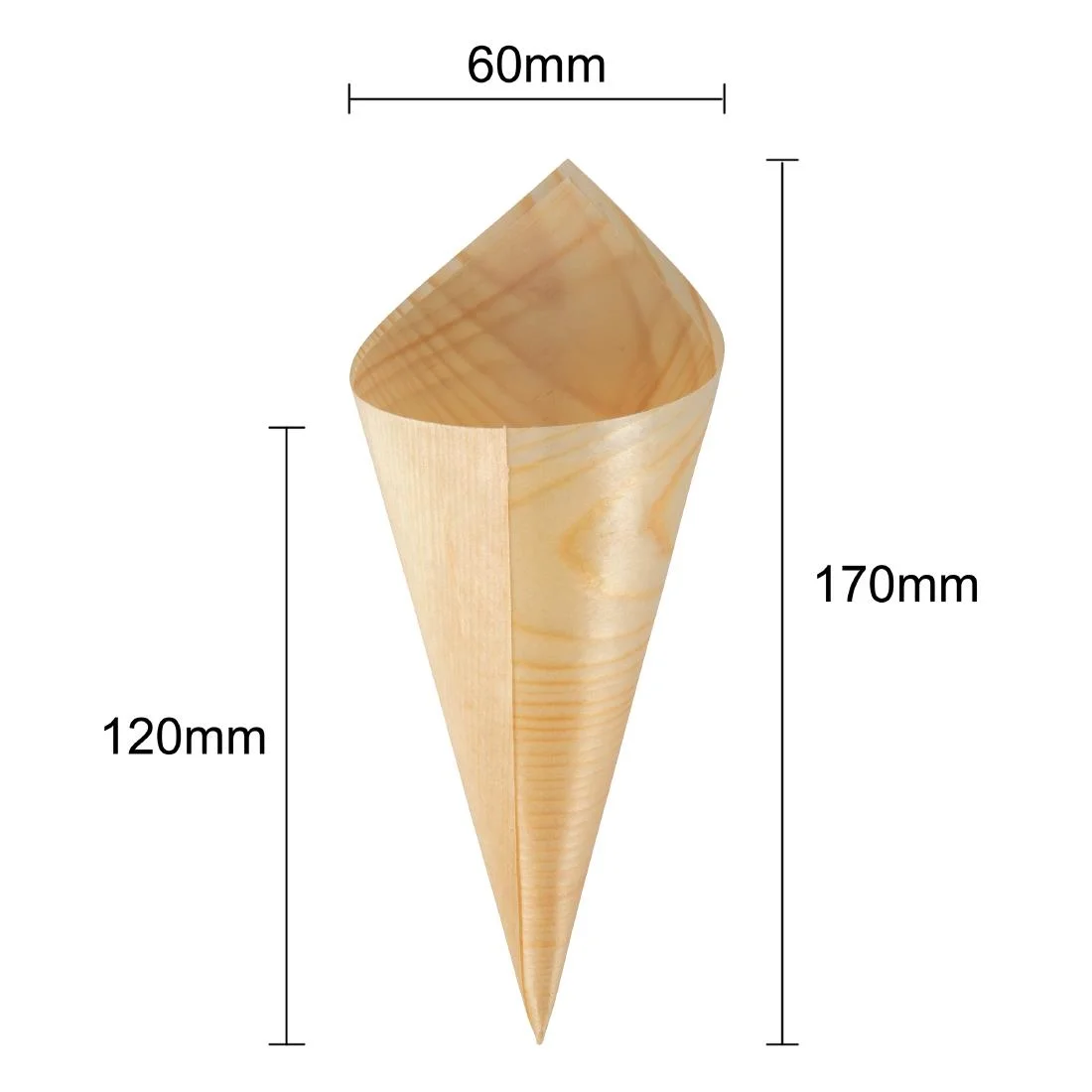 Fiesta Compostable Wooden Canape Cones 75mm (Pack of 100) - Image 8