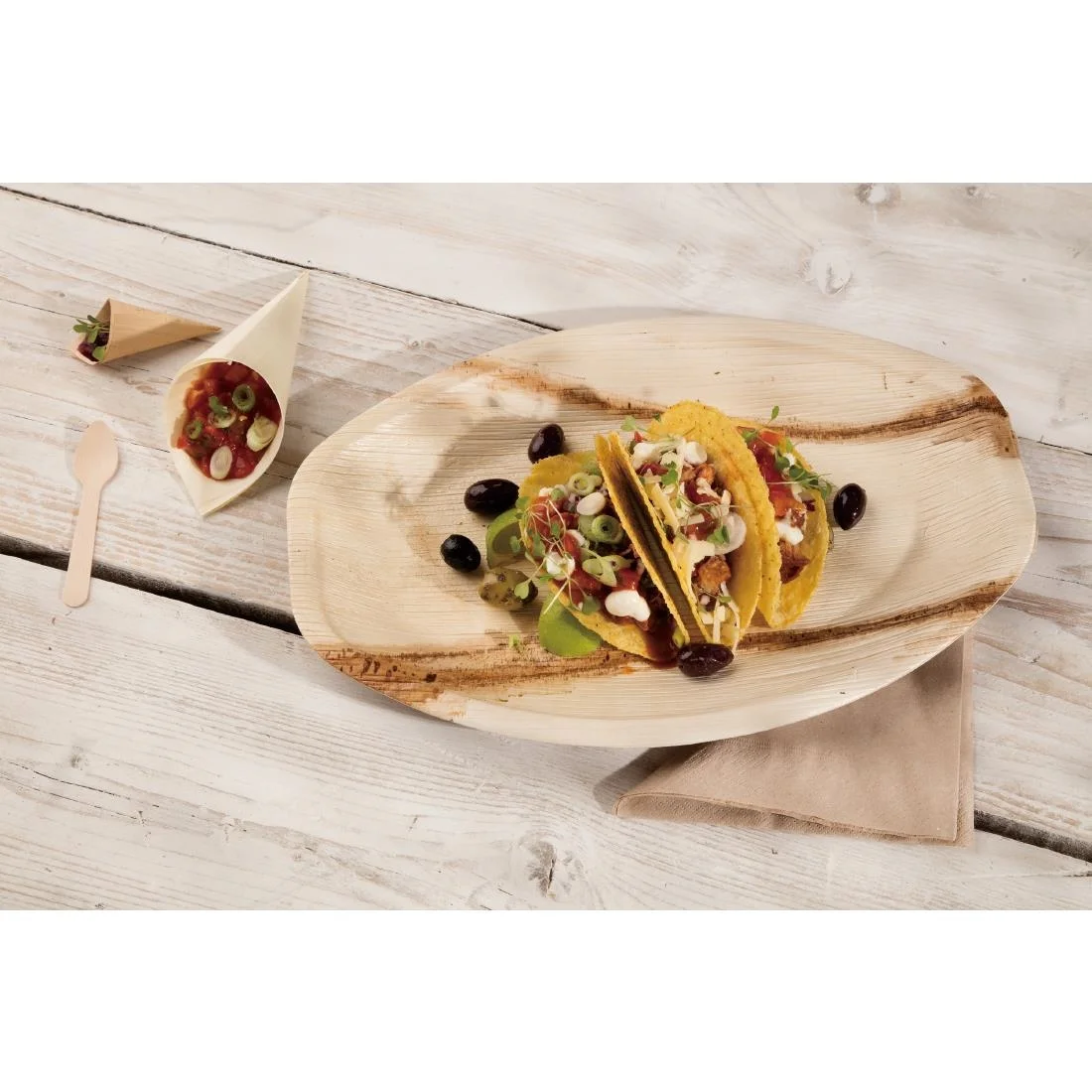 Fiesta Compostable Wooden Canape Cones 75mm (Pack of 100) - Image 9