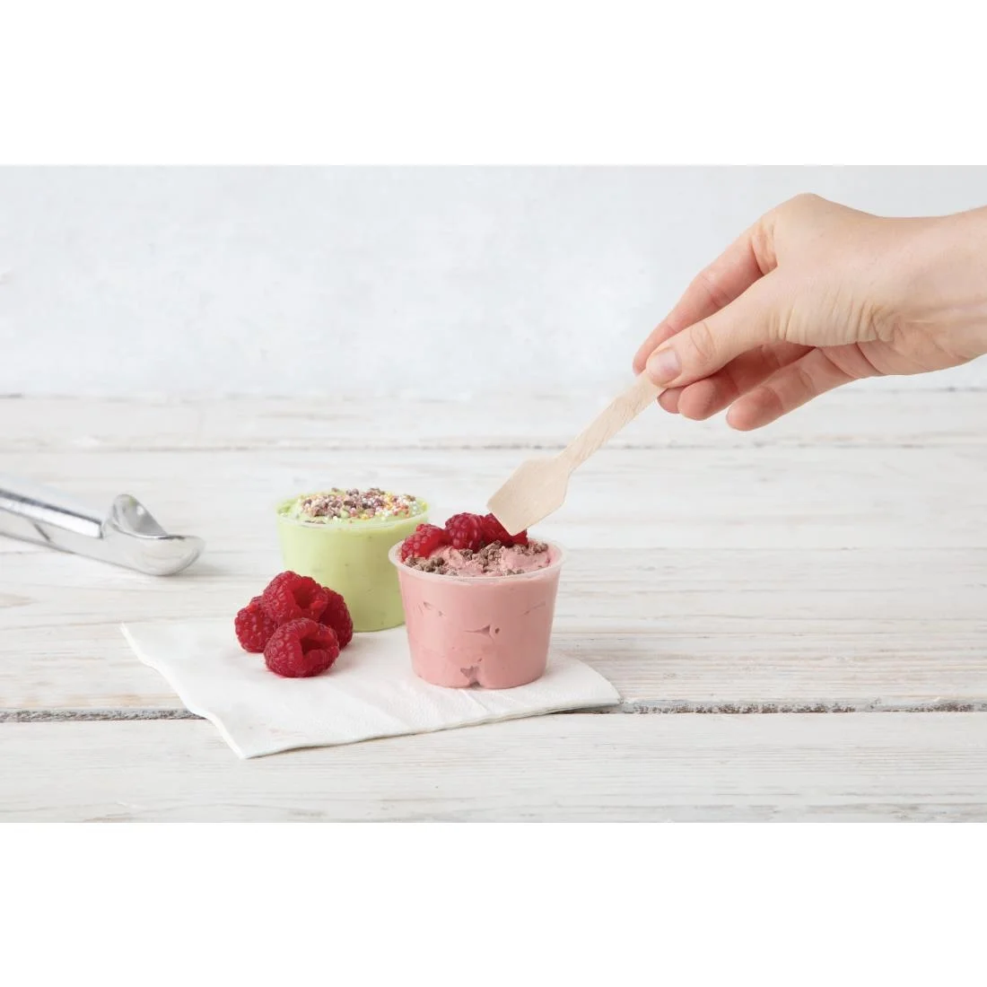 Fiesta Compostable Wooden Ice Cream Spoons (Pack of 100) - Image 4