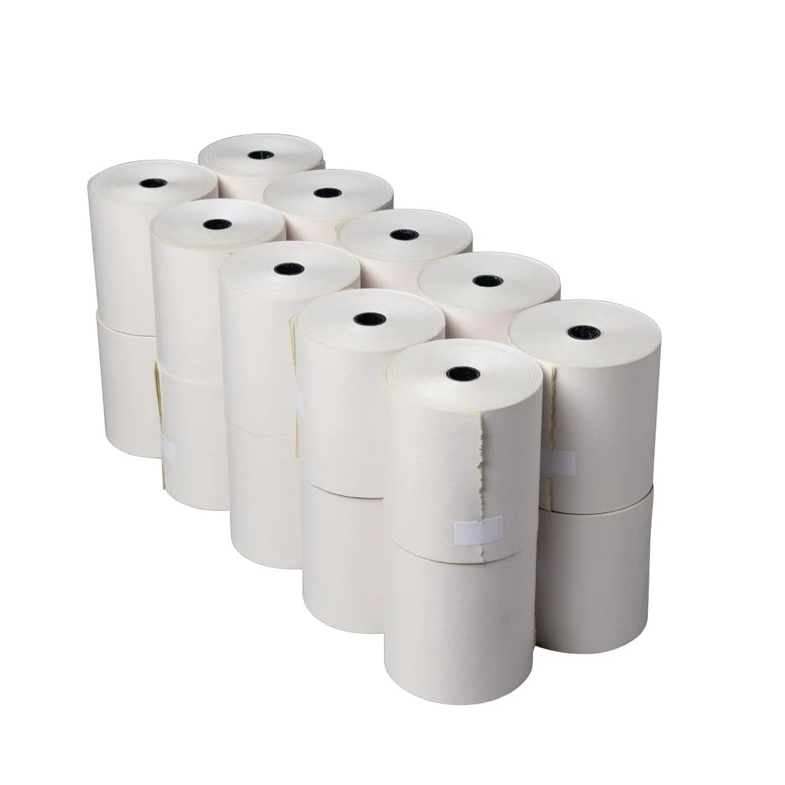 Non-Thermal 2ply White and Yellow Till Roll 76mm x 70mm - Image 2