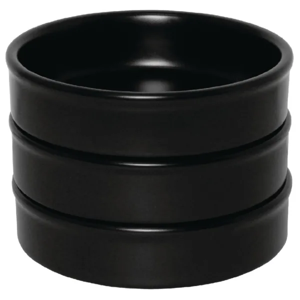 Olympia Mediterranean Stackable Dishes Black 102mm