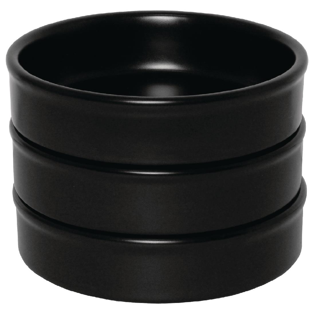 Olympia Mediterranean Stackable Dishes Black 102mm