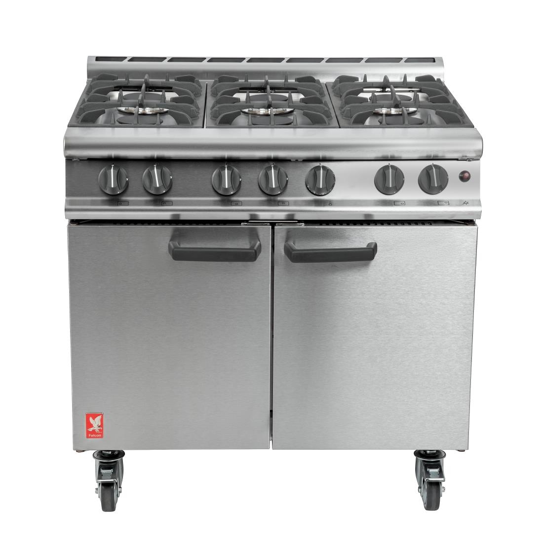 Falcon 6 Burner Dominator Plus Oven Range G3101 Propane Gas with Castors