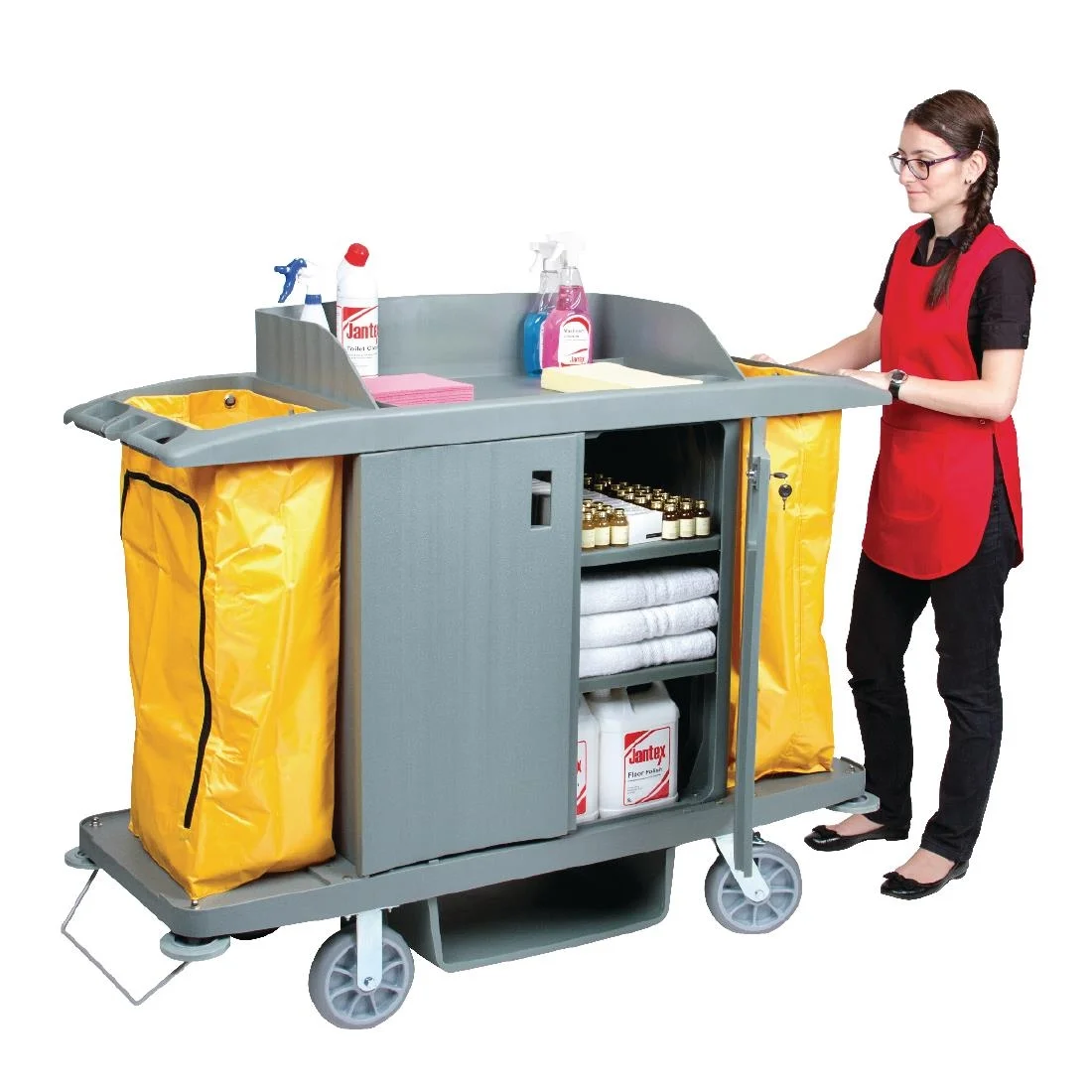 Jantex Housekeeping Trolley With Doors - Image 2