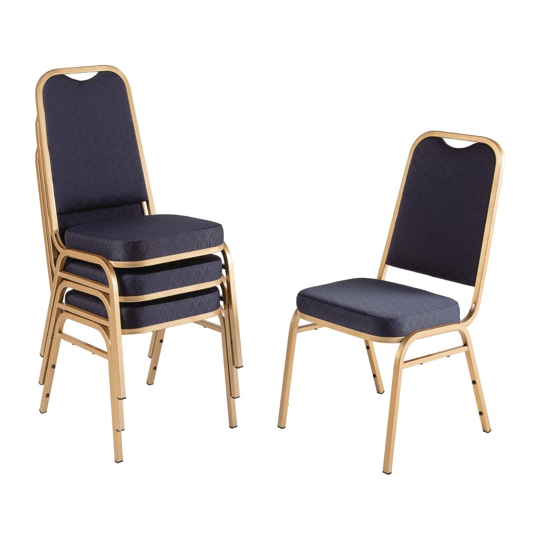 Bolero Squared Back Banquet Chair Blue (Pack of 4)