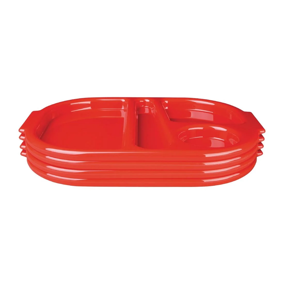 Kristallon Plastic Food Compartment Tray Large Red