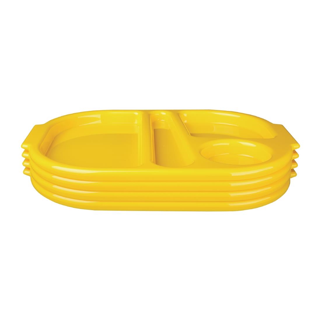 Kristallon Plastic Food Compartment Tray Small Yellow