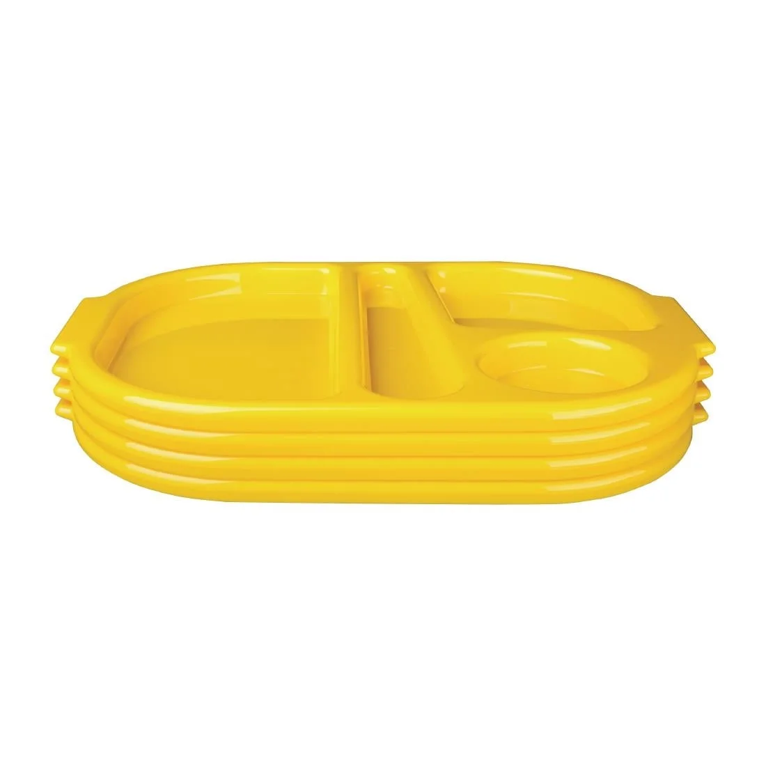 Kristallon Plastic Food Compartment Tray Large Yellow - Image 4