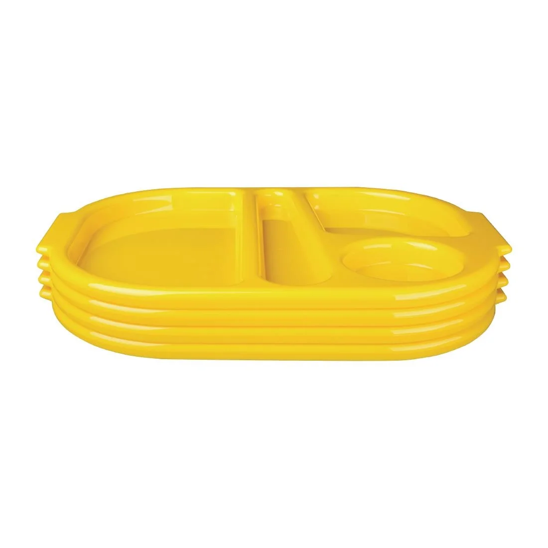 Kristallon Plastic Food Compartment Tray Small Yellow - Image 3