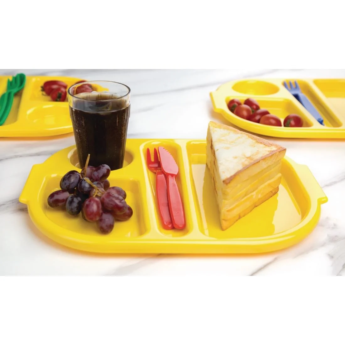 Kristallon Plastic Food Compartment Tray Small Yellow - Image 4