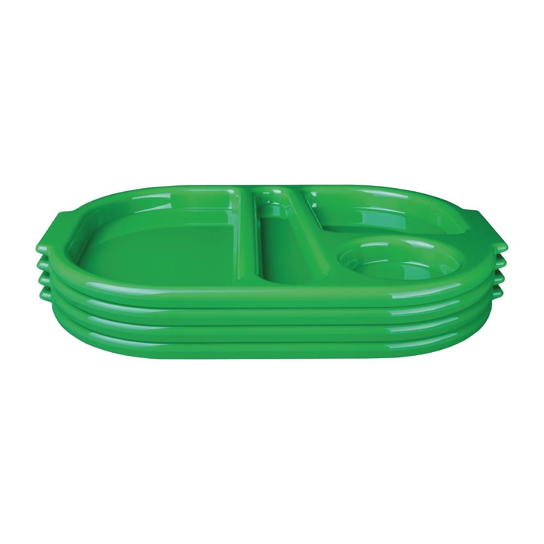 Kristallon Plastic Food Compartment Tray Small Green