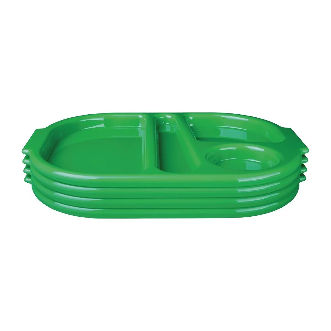 Kristallon Plastic Food Compartment Tray Small Green - Image 3