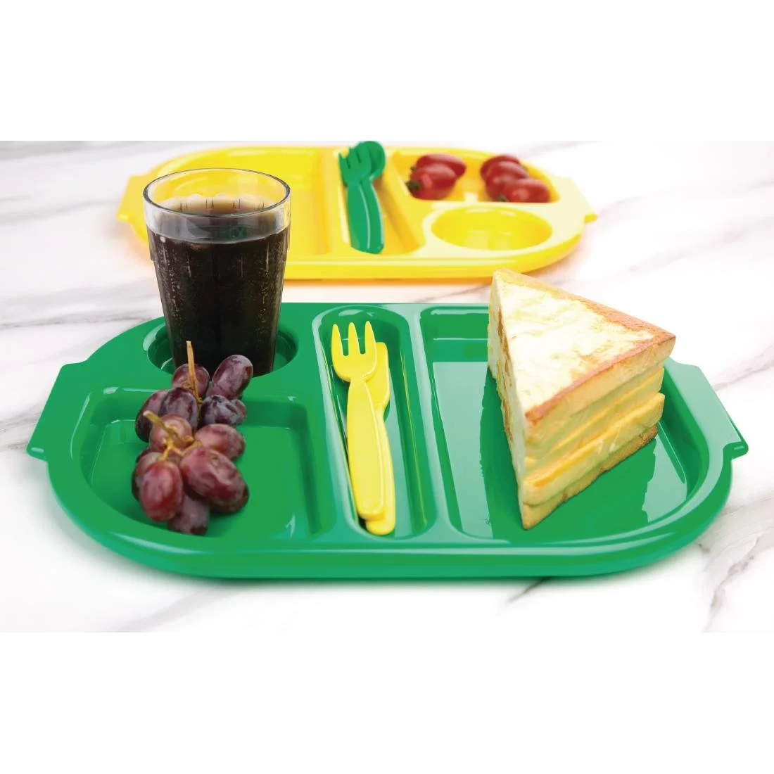 Kristallon Plastic Food Compartment Tray Small Green - Image 4