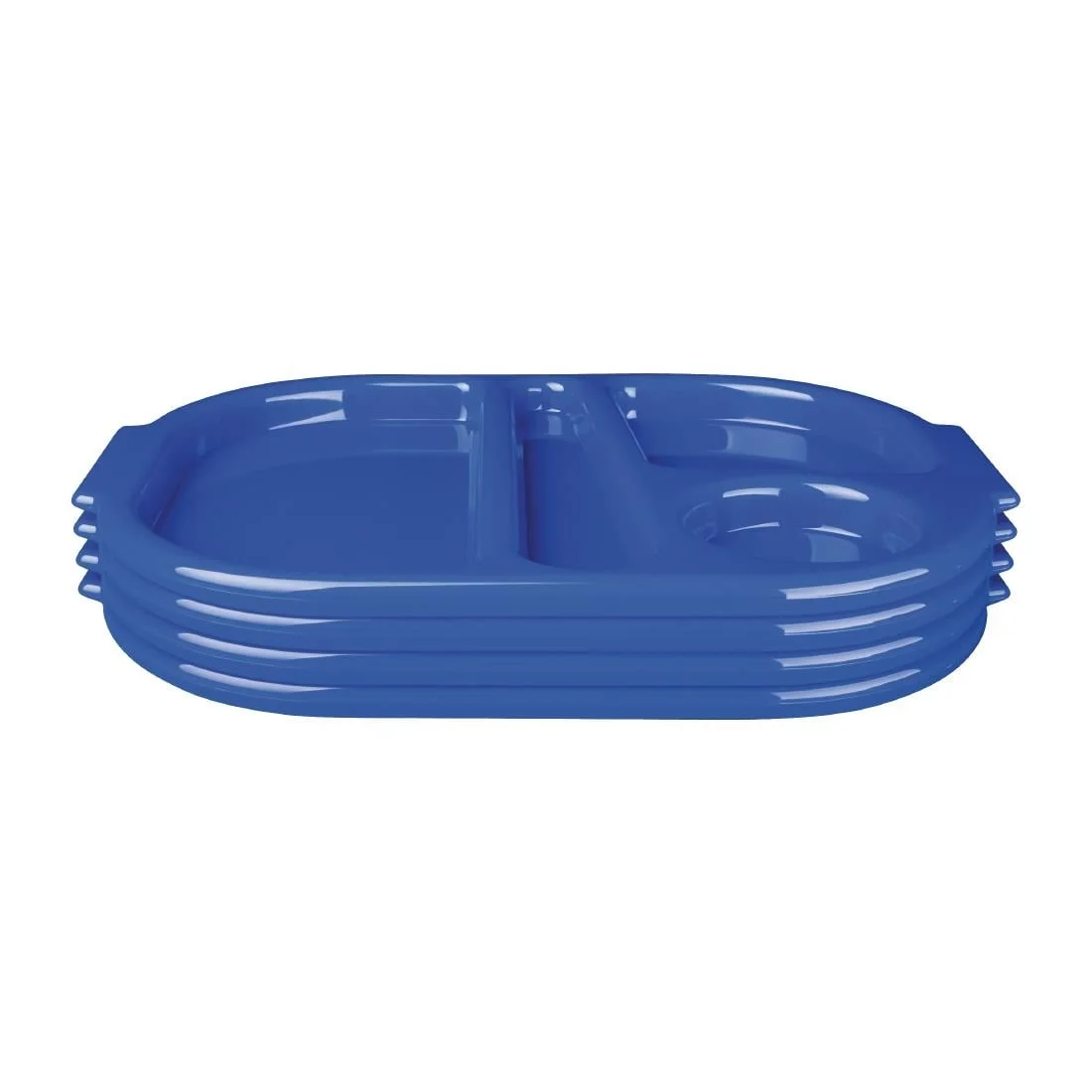 Kristallon Plastic Food Compartment Tray Large Blue - Image 4