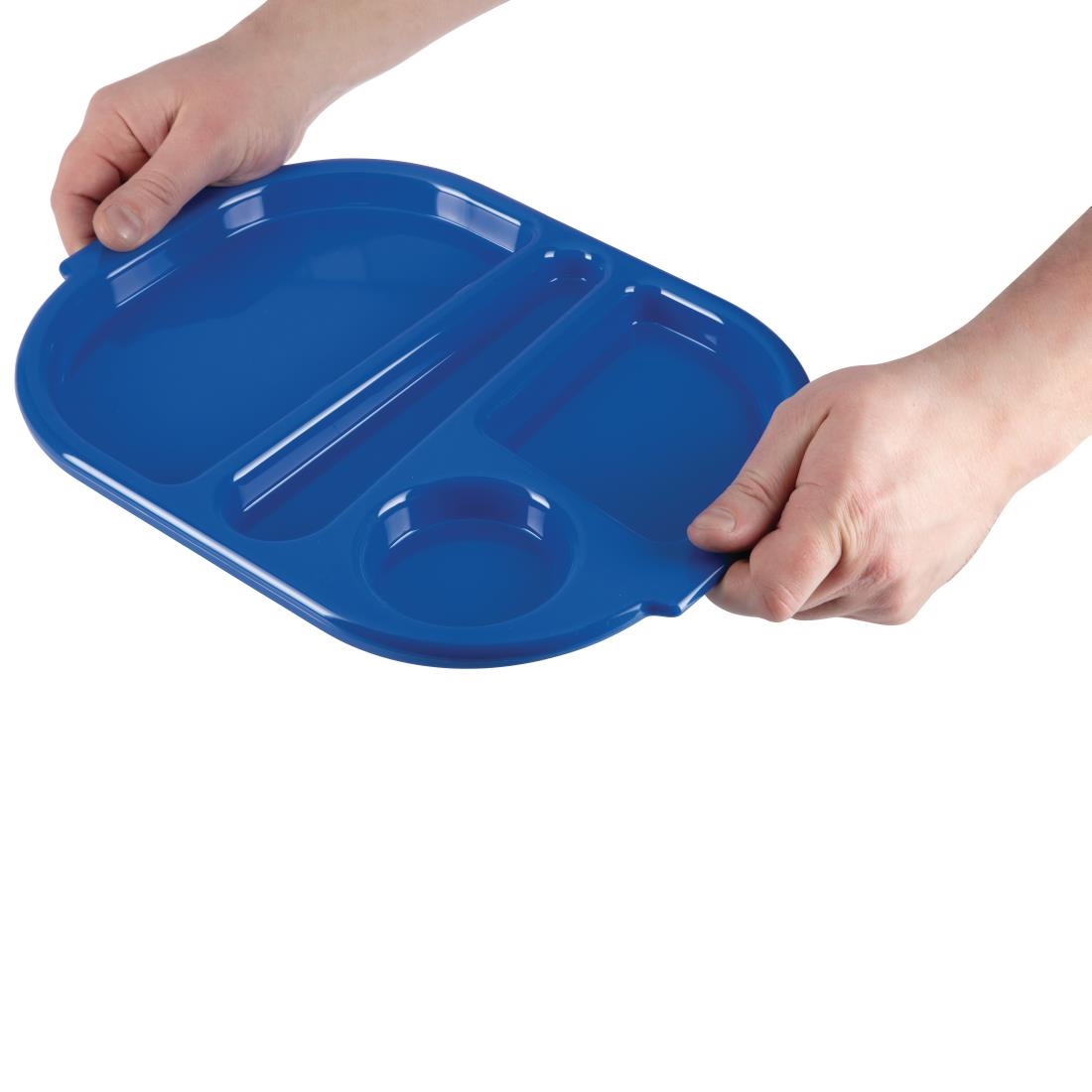 Kristallon Plastic Food Compartment Tray Small Blue