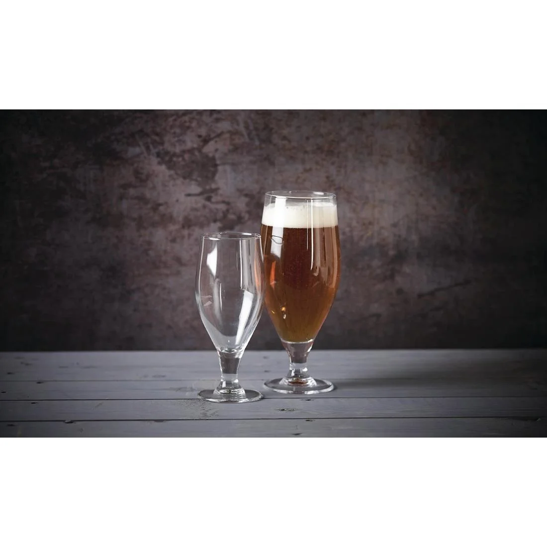 Arcoroc Cervoise Nucleated Stemmed Beer Glasses 320ml CE Marked at 284ml - Image 3