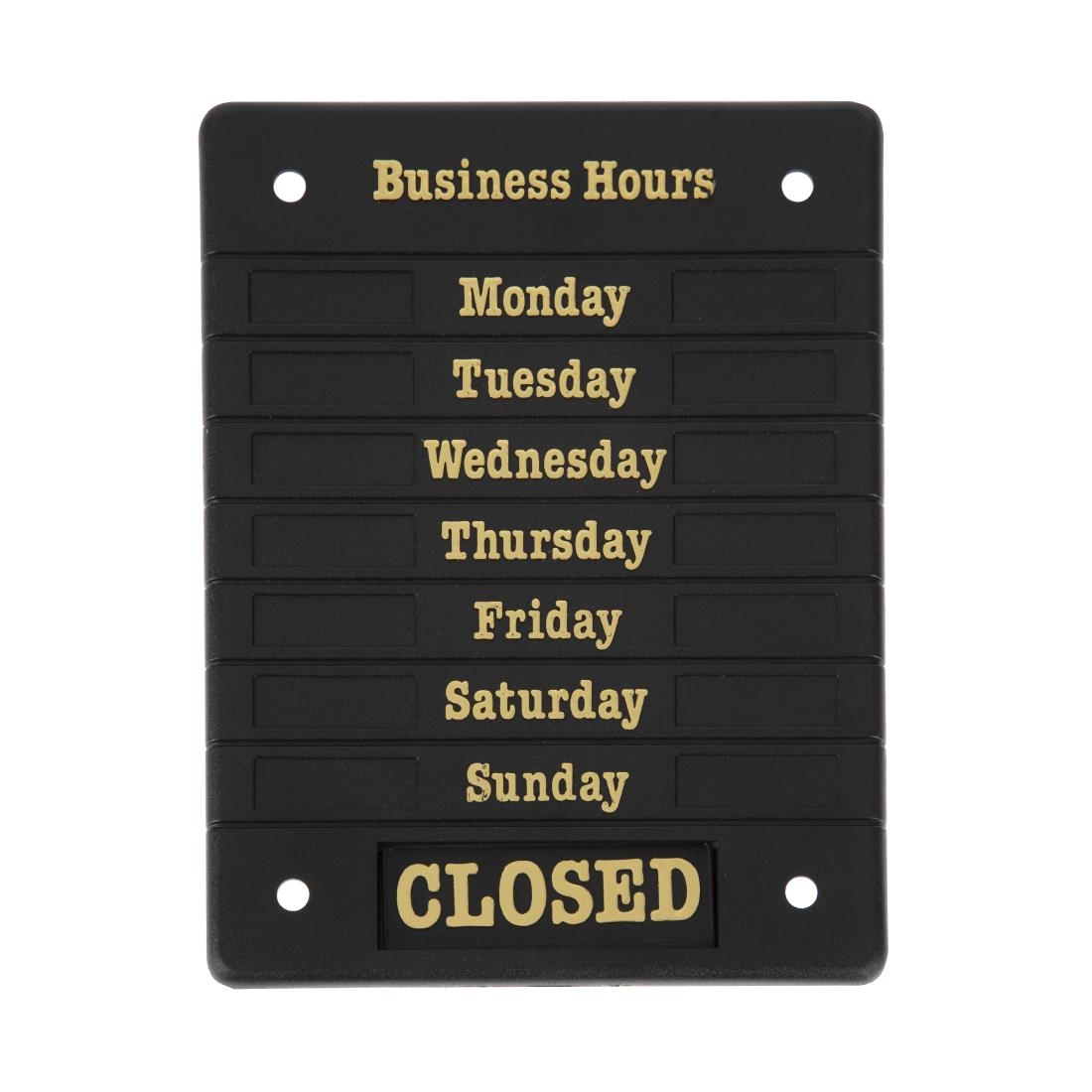 Beaumont Adjustable Opening Hours Display