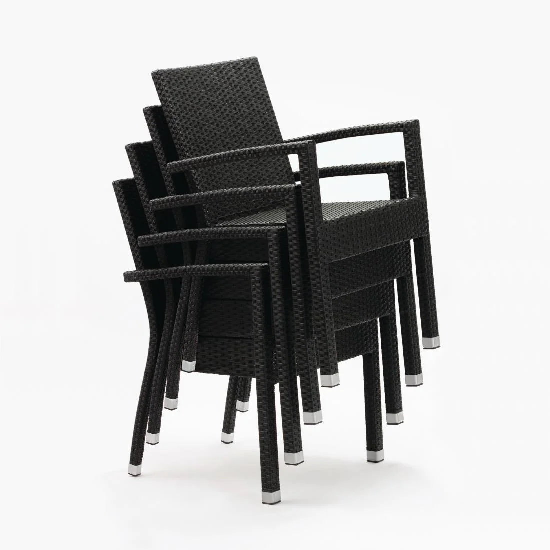 Bolero PE Wicker Armchairs Charcoal (Pack of 4) - Image 5