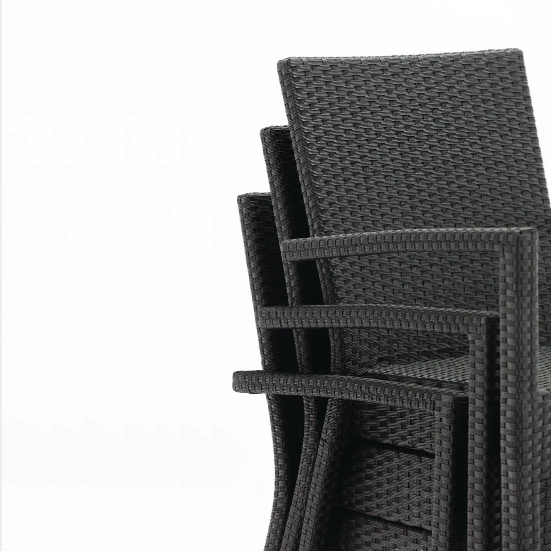 Bolero PE Wicker Armchairs Charcoal (Pack of 4) - Image 6