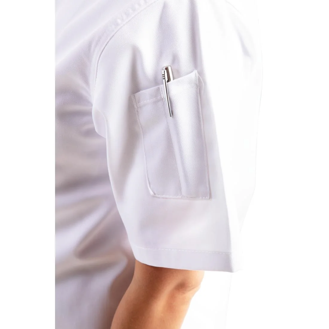 Whites Chicago Unisex Chefs Jacket Short Sleeve White - Image 12