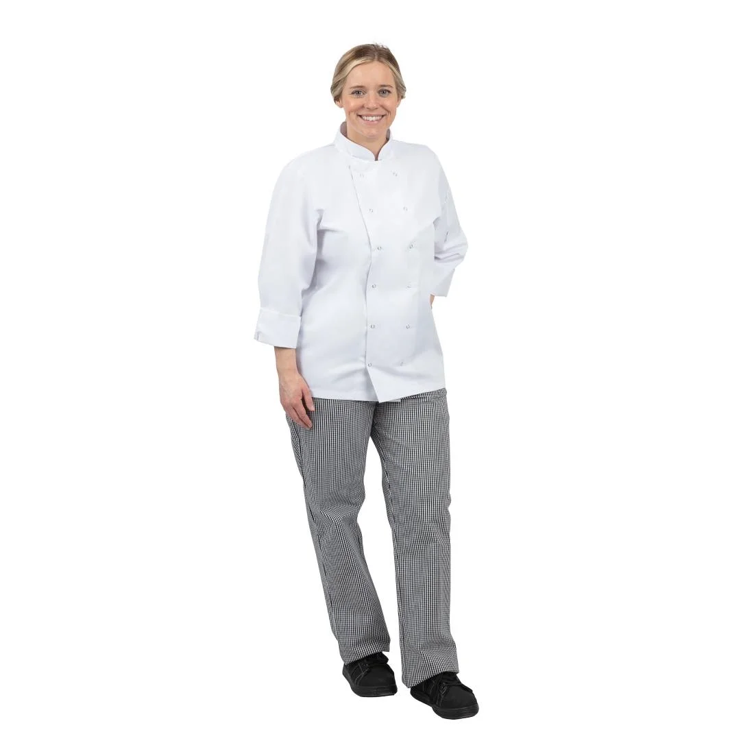 Whites Unisex Vegas Chefs Trousers Black and White Check - Image 3