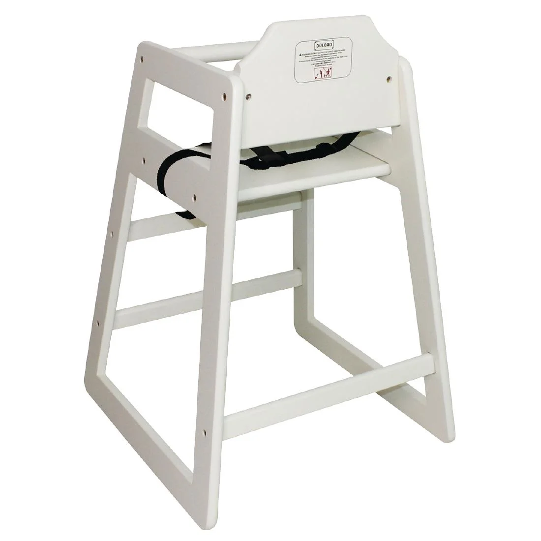 Bolero Wooden High Chair Antique White Finish - Image 2