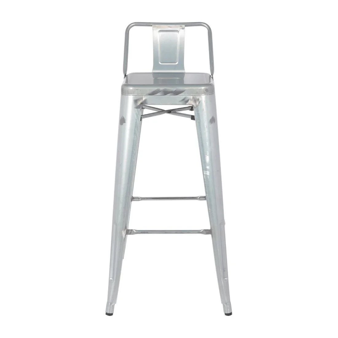 Bolero Bistro Galvanised Steel High Stool with Backrest (Pack of 4) - Image 5