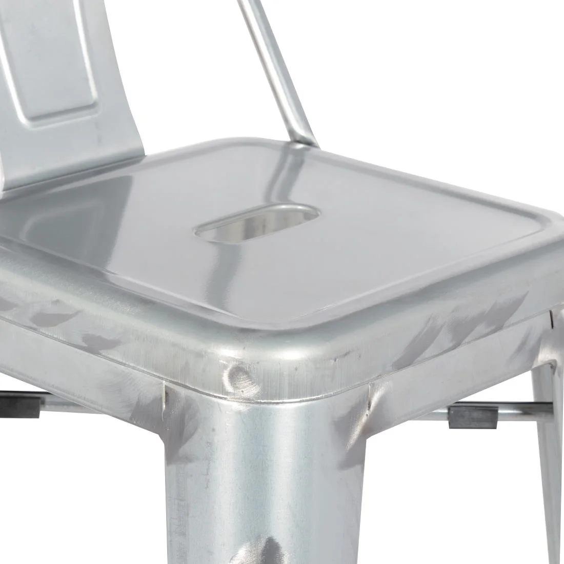 Bolero Bistro Galvanised Steel High Stool with Backrest (Pack of 4) - Image 7