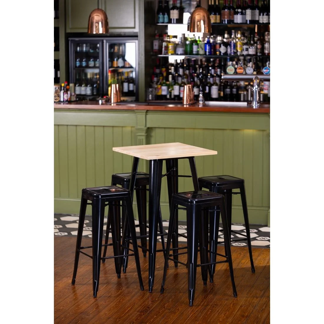 Bolero Bistro Steel High Stool Black (Pack of 4) - Image 11