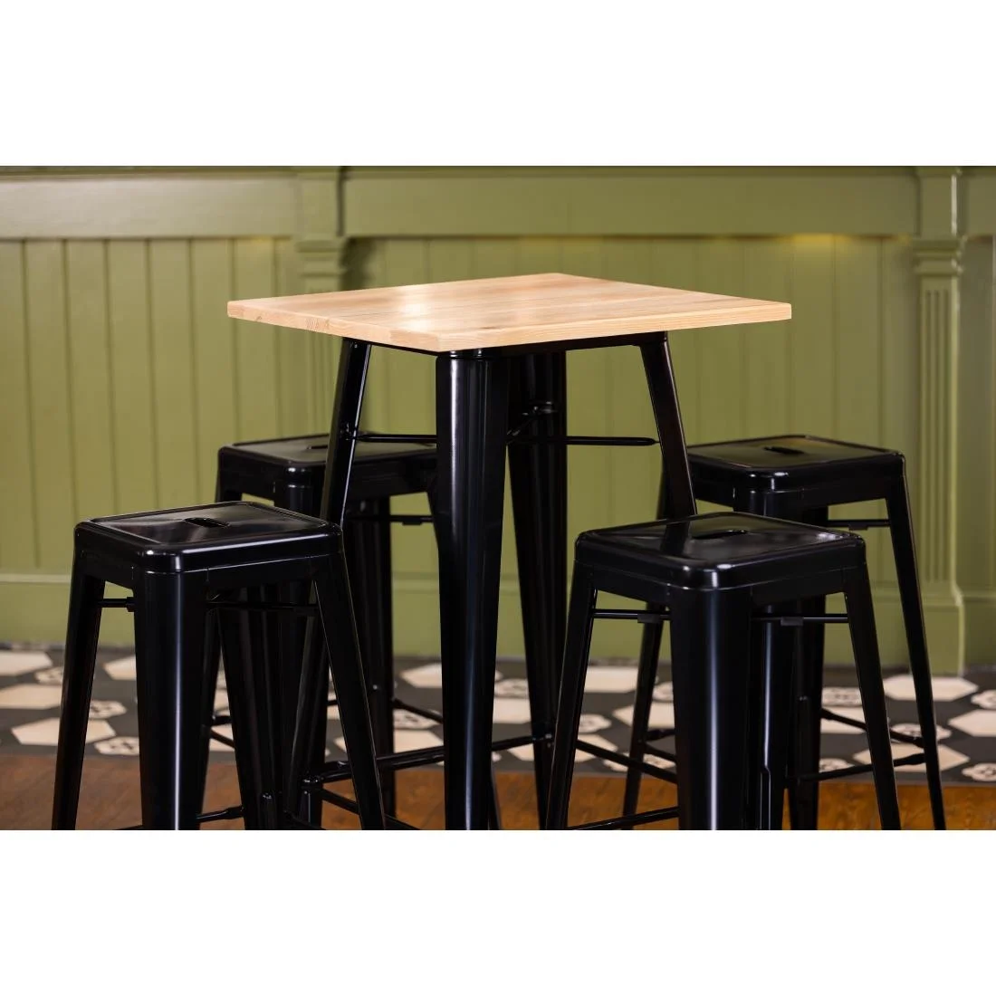 Bolero Bistro Steel High Stool Black (Pack of 4) - Image 12