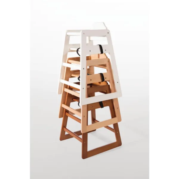 Bolero Wooden High Chair Antique White Finish