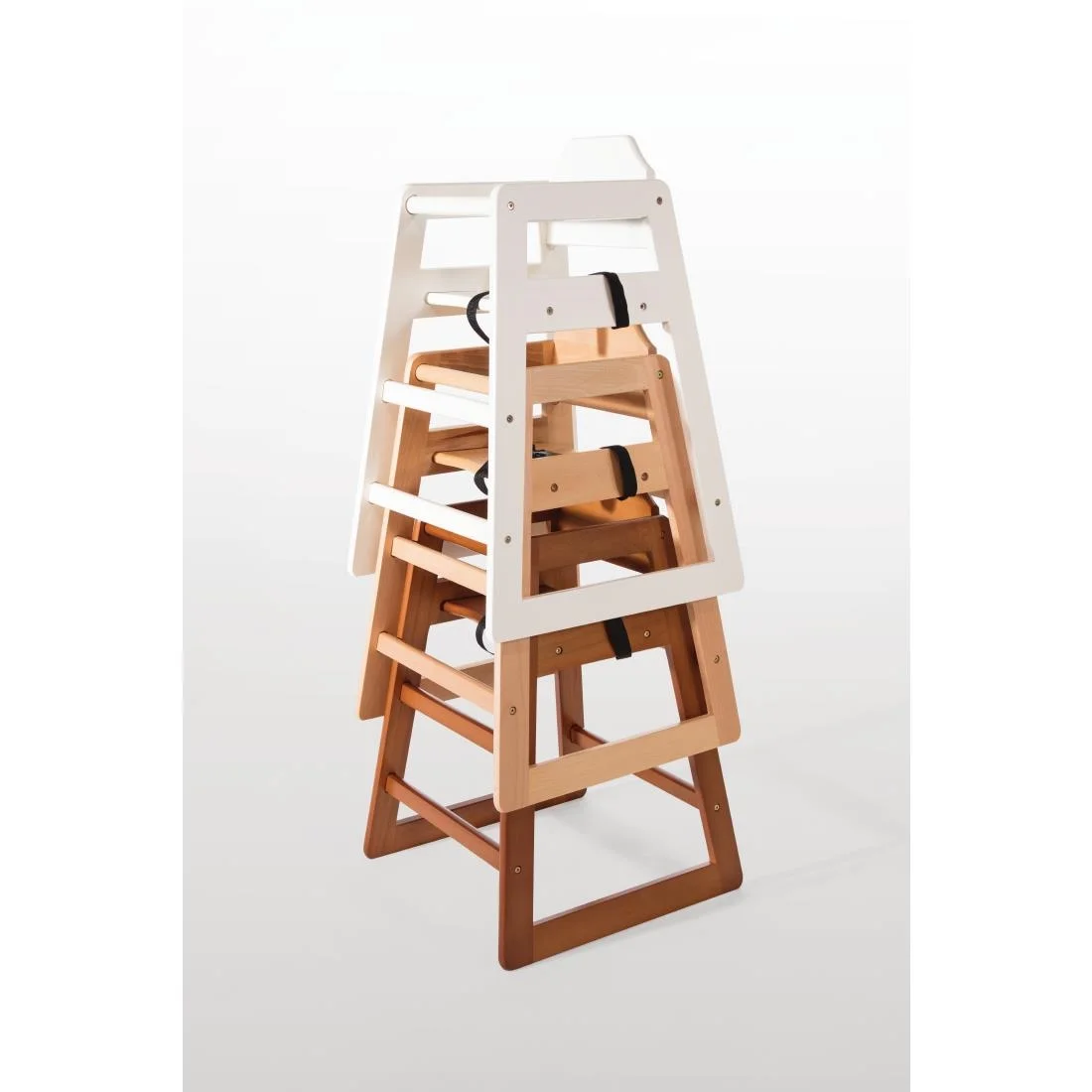 Bolero Wooden High Chair Antique White Finish - Image 8