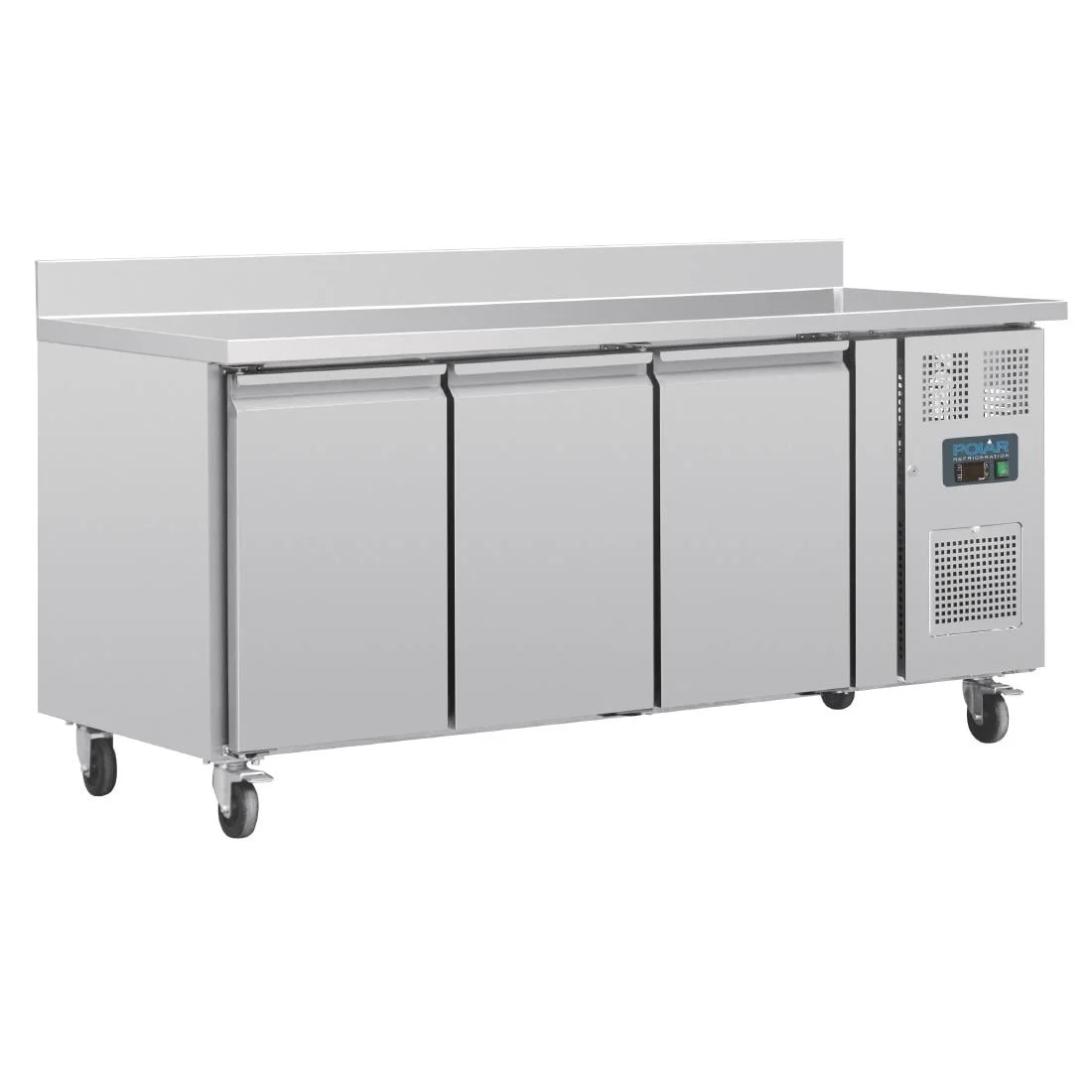 Polar U-Series Triple Door Counter Fridge with Upstand 417Ltr - Image 3