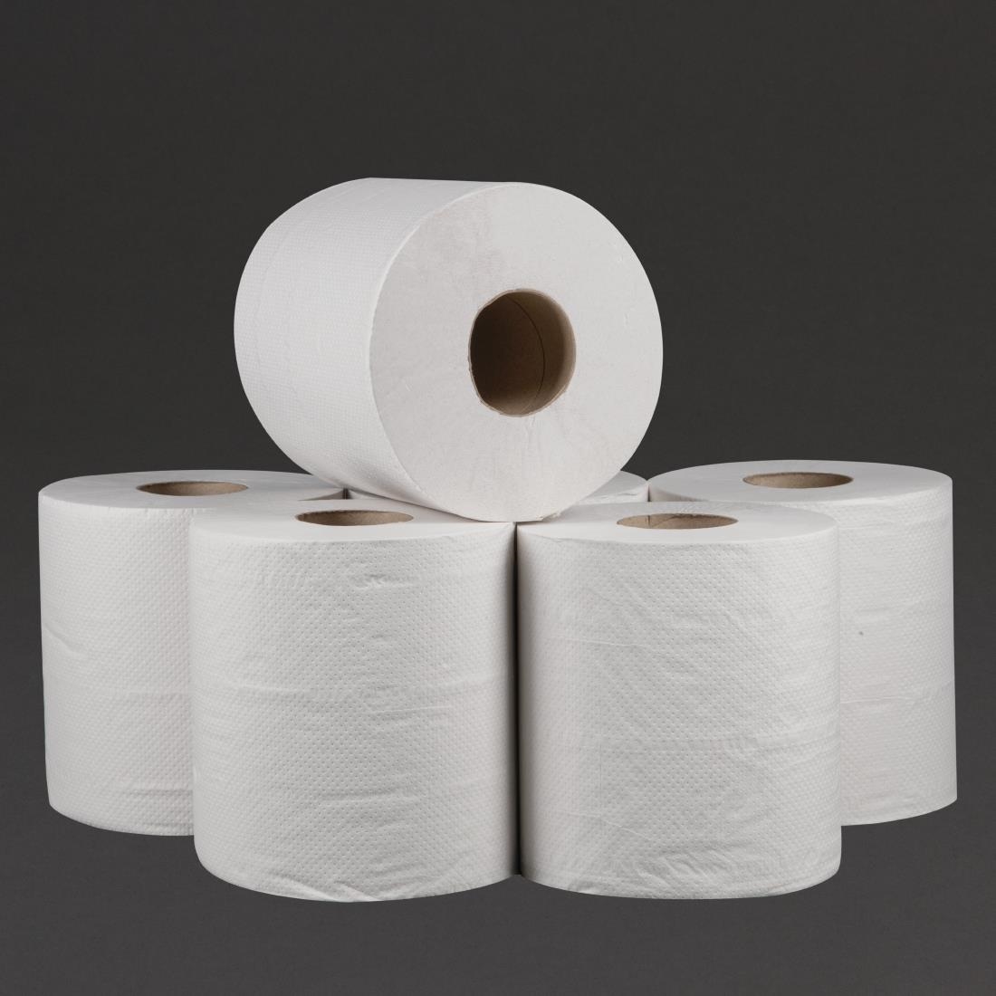 Jantex Centrefeed White Roll 2ply 6 Pack