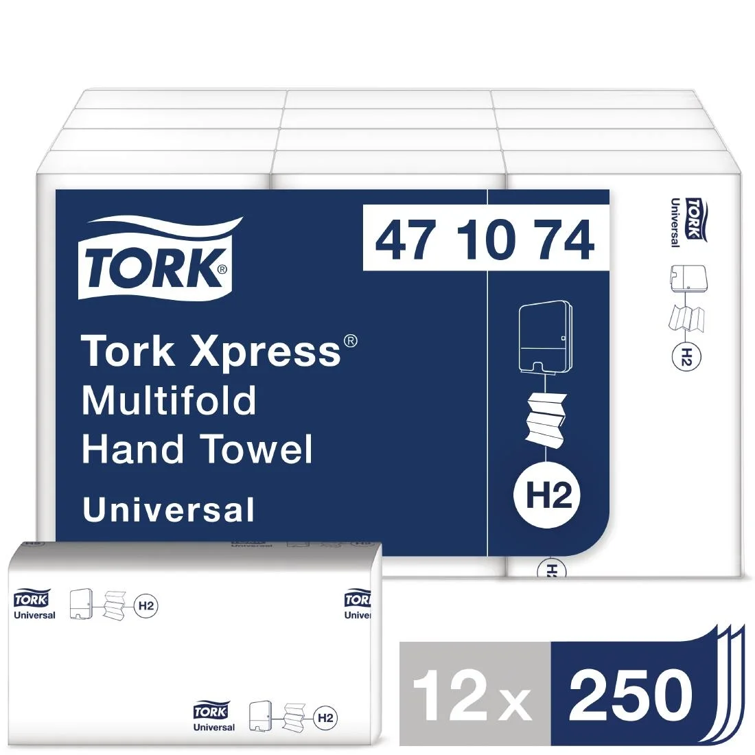 Tork Z Fold White Hand Towels 1Ply 250 Sheets (Pack of 12) - Image 3