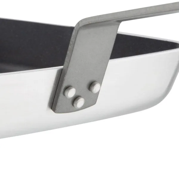 Vogue Square Non Stick Teflon Ribbed Skillet Pan 240mm