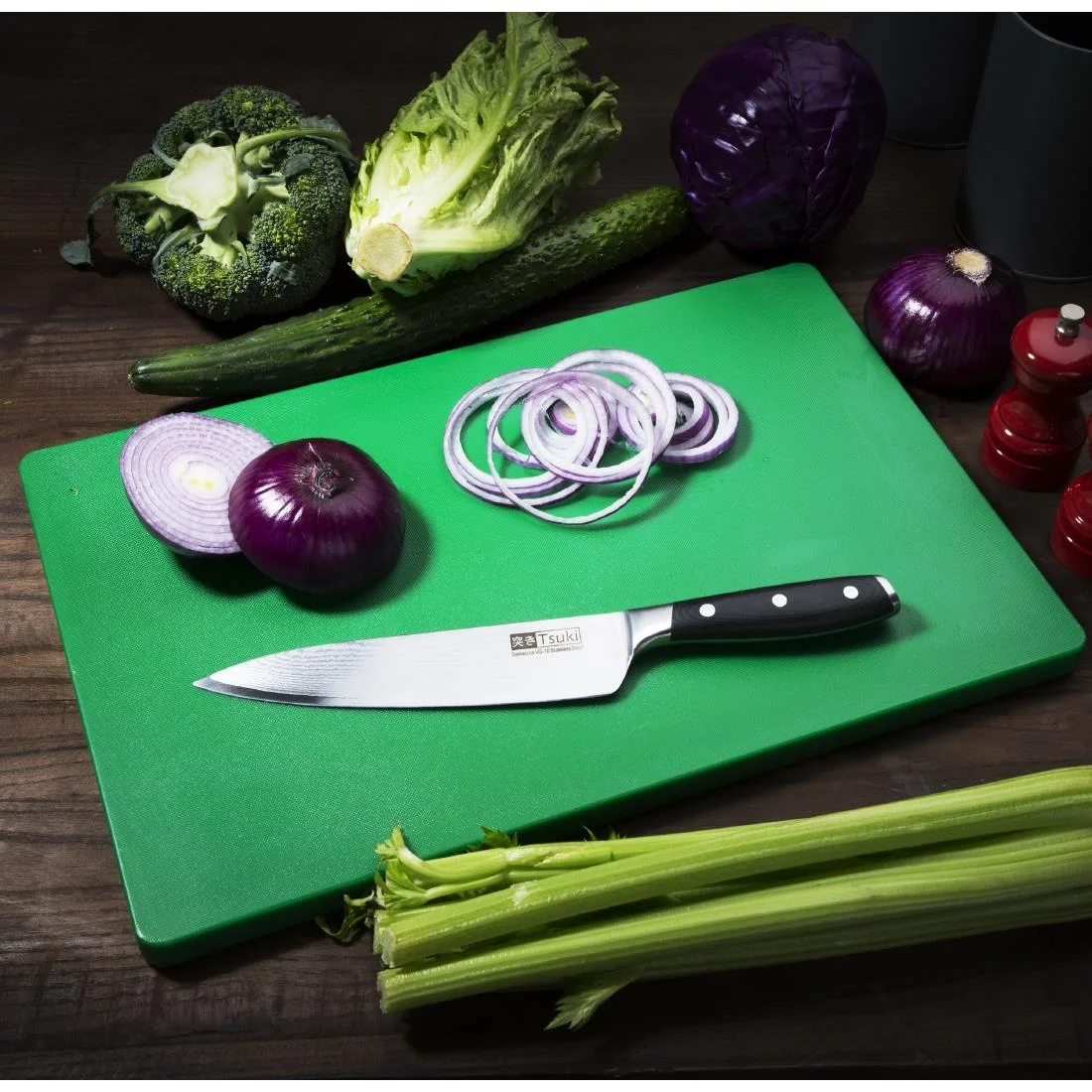 Hygiplas Thick Low Density Green Chopping Board - Image 5