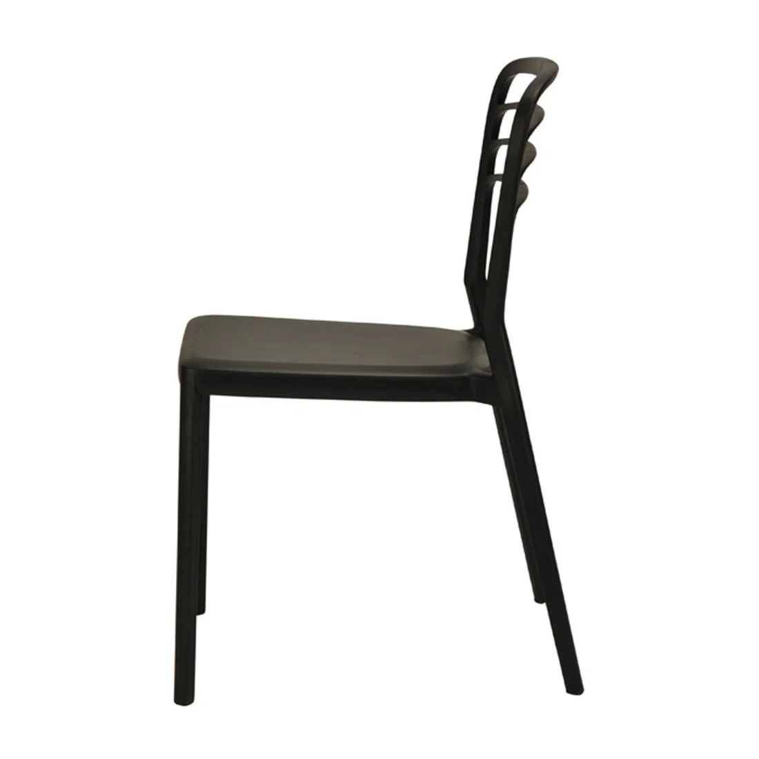 Newquay Ocean Plastic Outdoor Chair in Black (Pack of 4) - Image 4