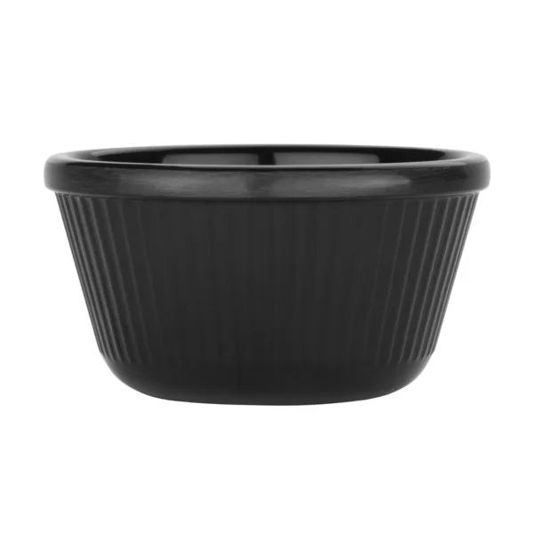 Kristallon Melamine Fluted Ramekins Black 89mm