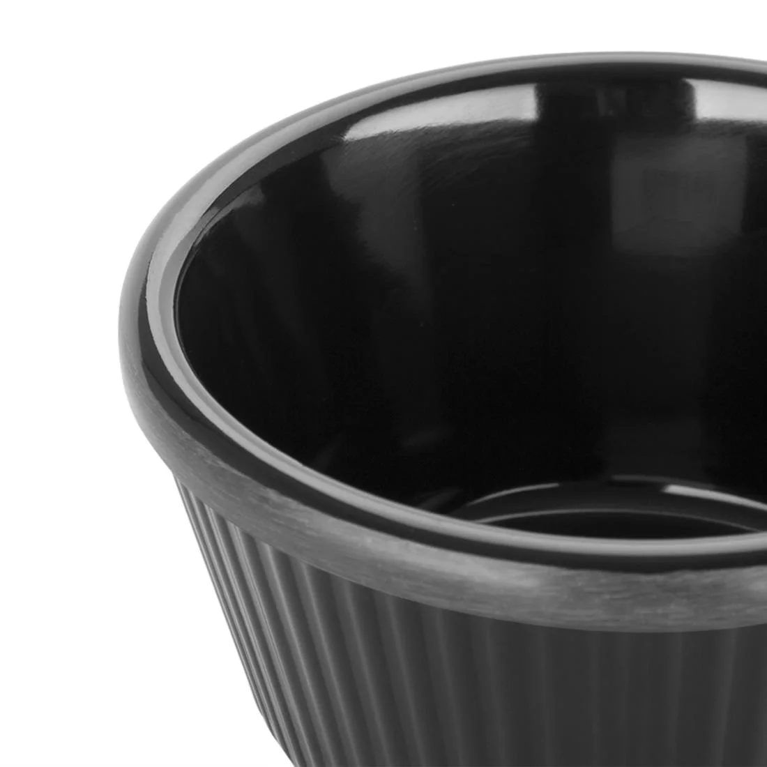 Kristallon Melamine Fluted Ramekins Black 89mm - Image 3
