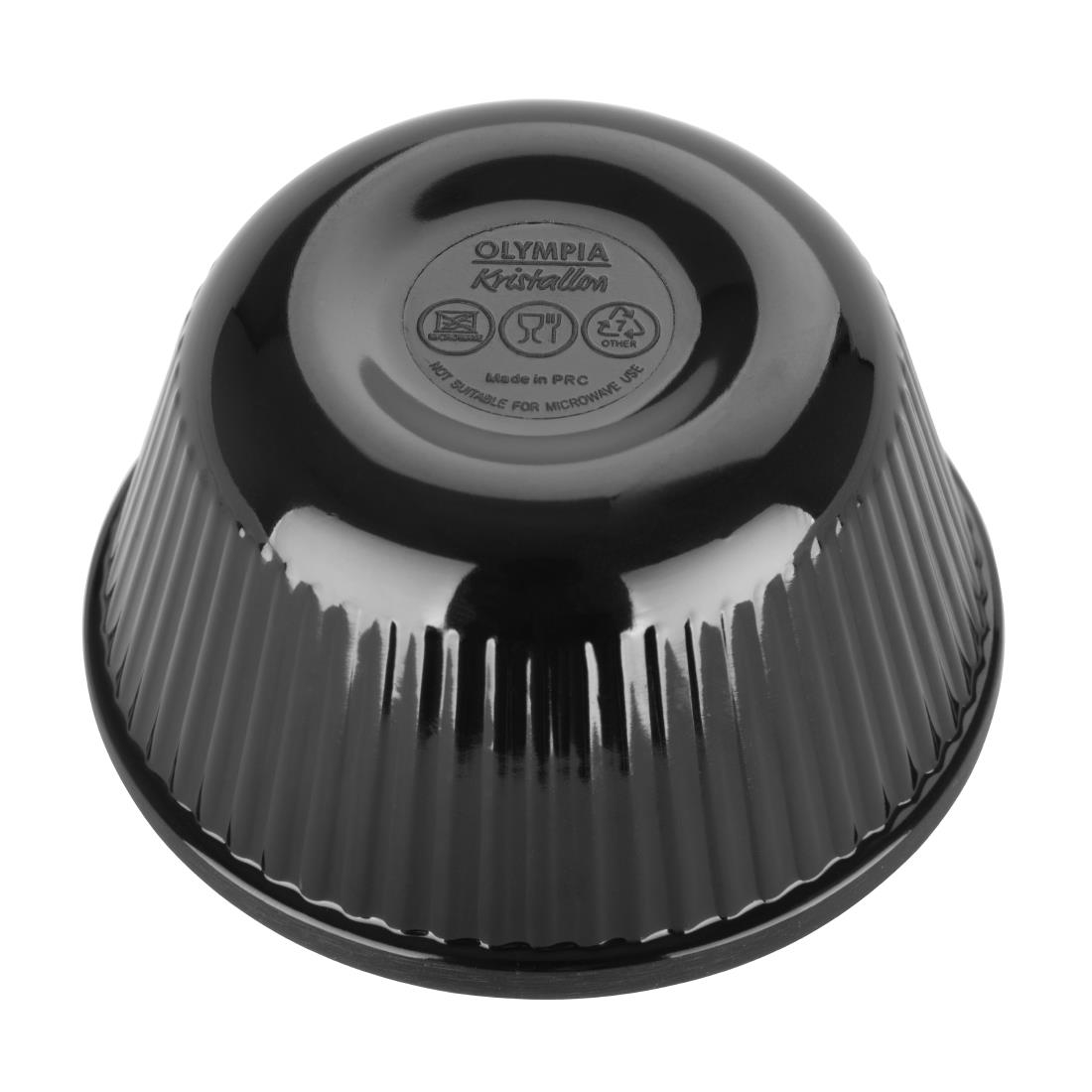 Kristallon Melamine Fluted Ramekins Black 89mm