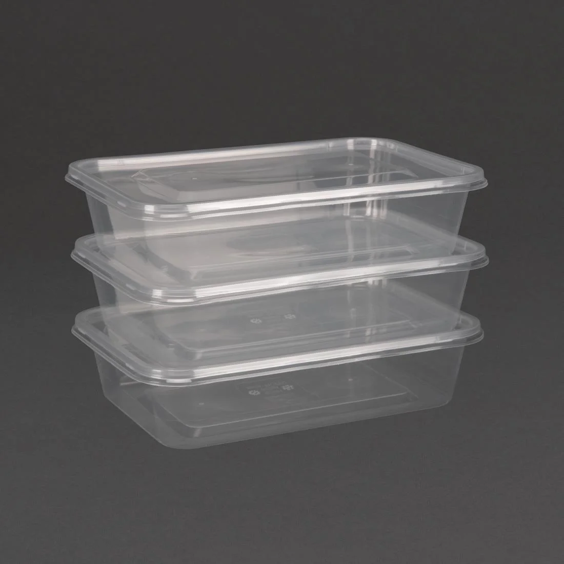 Fiesta Recyclable Plastic Microwavable Containers with Lid Small 500ml (Pack of 250) - Image 4