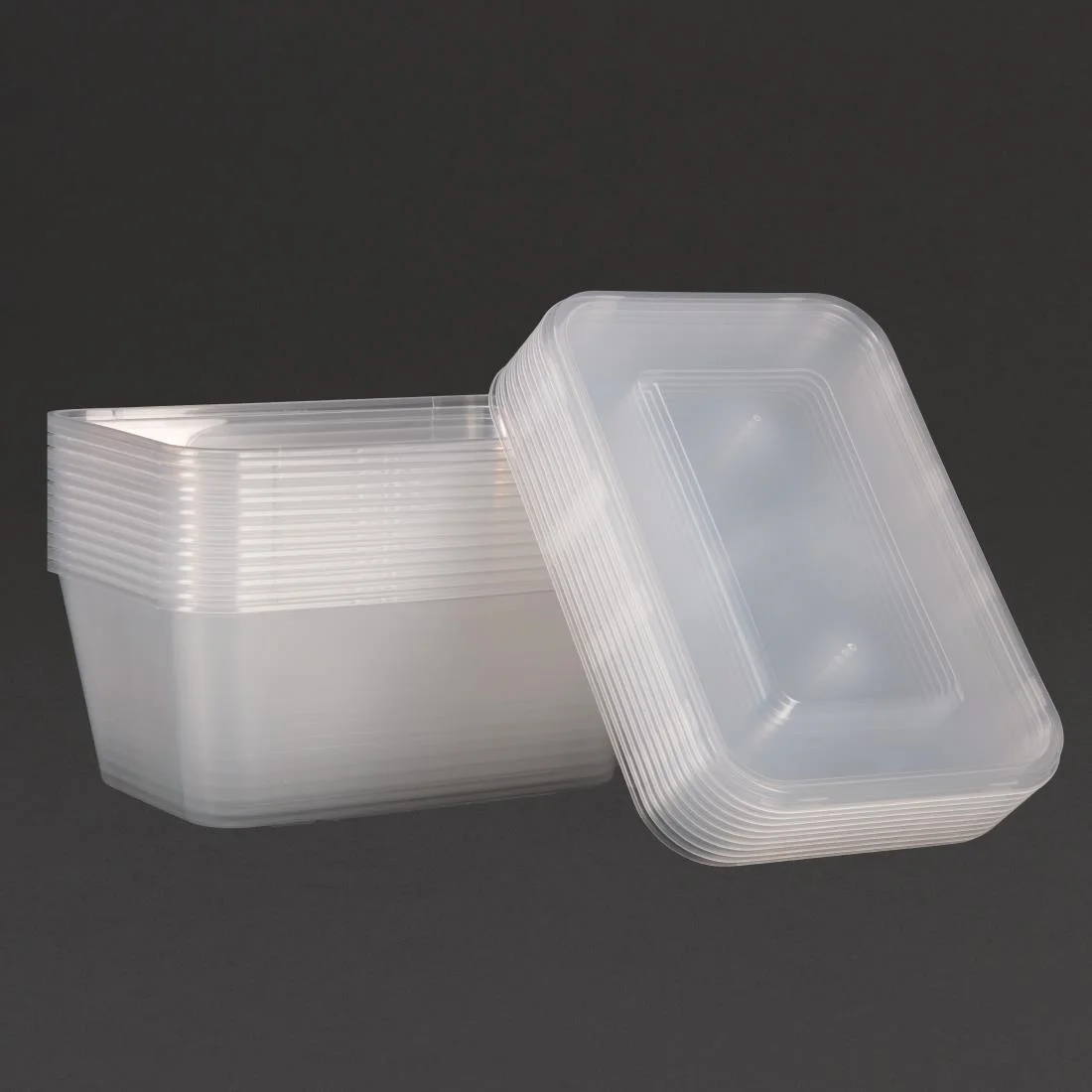 Fiesta Recyclable Plastic Microwavable Containers with Lid Large 1000ml (Pack of 250) - Image 3