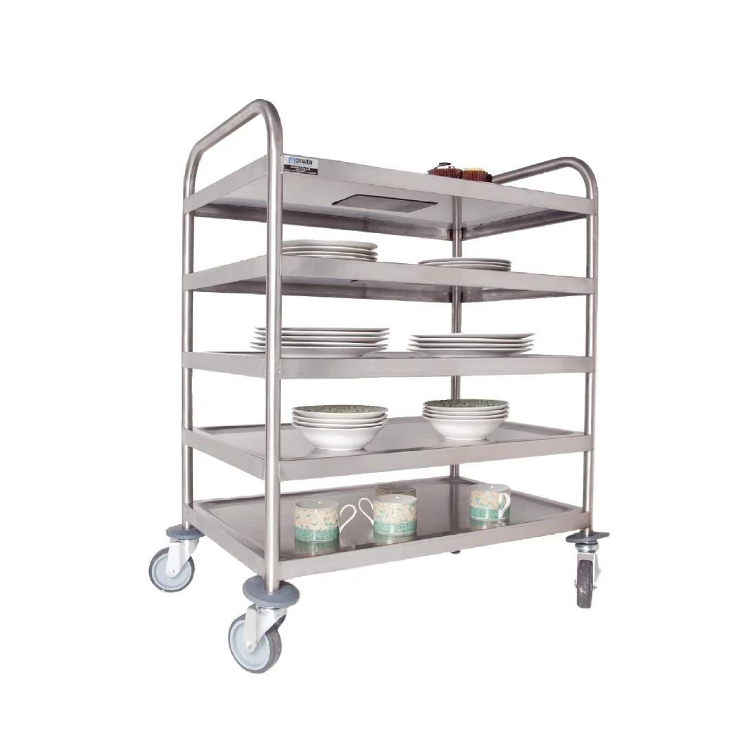 Craven 5 Tier General Purpose and Cleaning Trolley With Brakes - Image 2