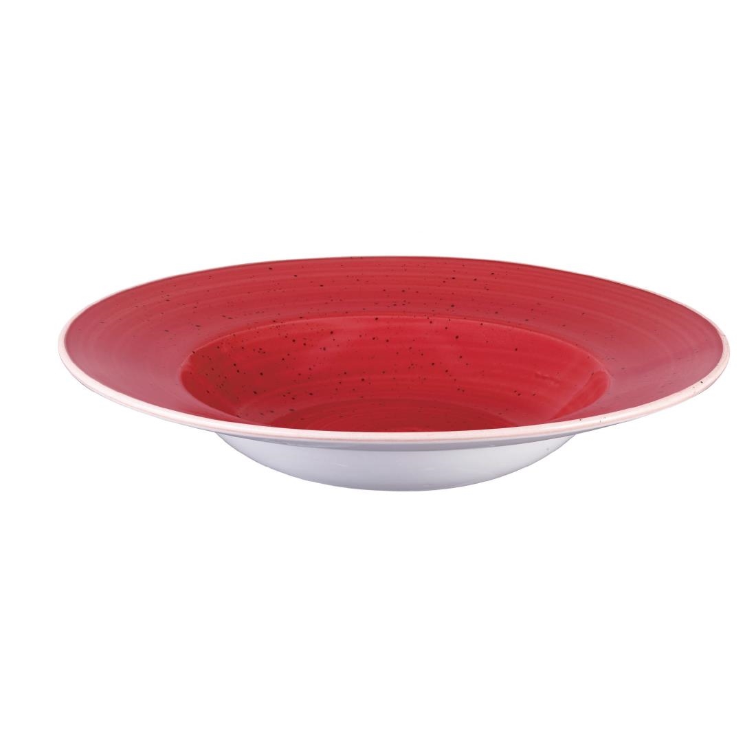 Churchill Stonecast Round Wide Rim Bowl Berry Red 280mm