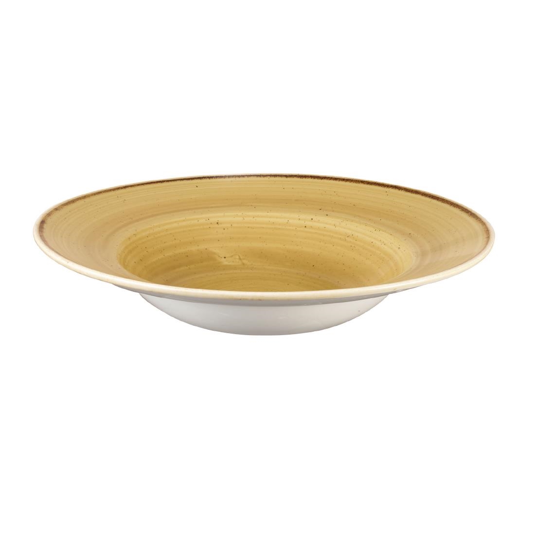 Churchill Stonecast Round Wide Rim Bowl Mustard Seed Yellow 280mm
