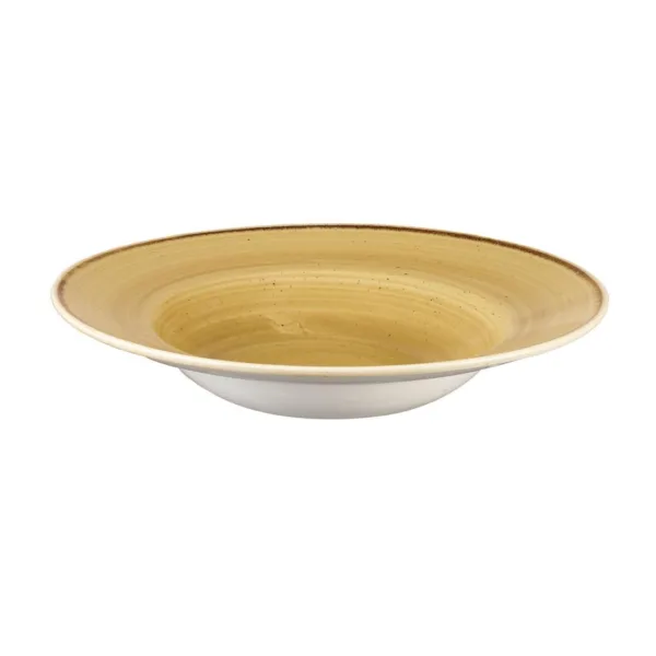 Churchill Stonecast Round Wide Rim Bowl Mustard Seed Yellow 240mm