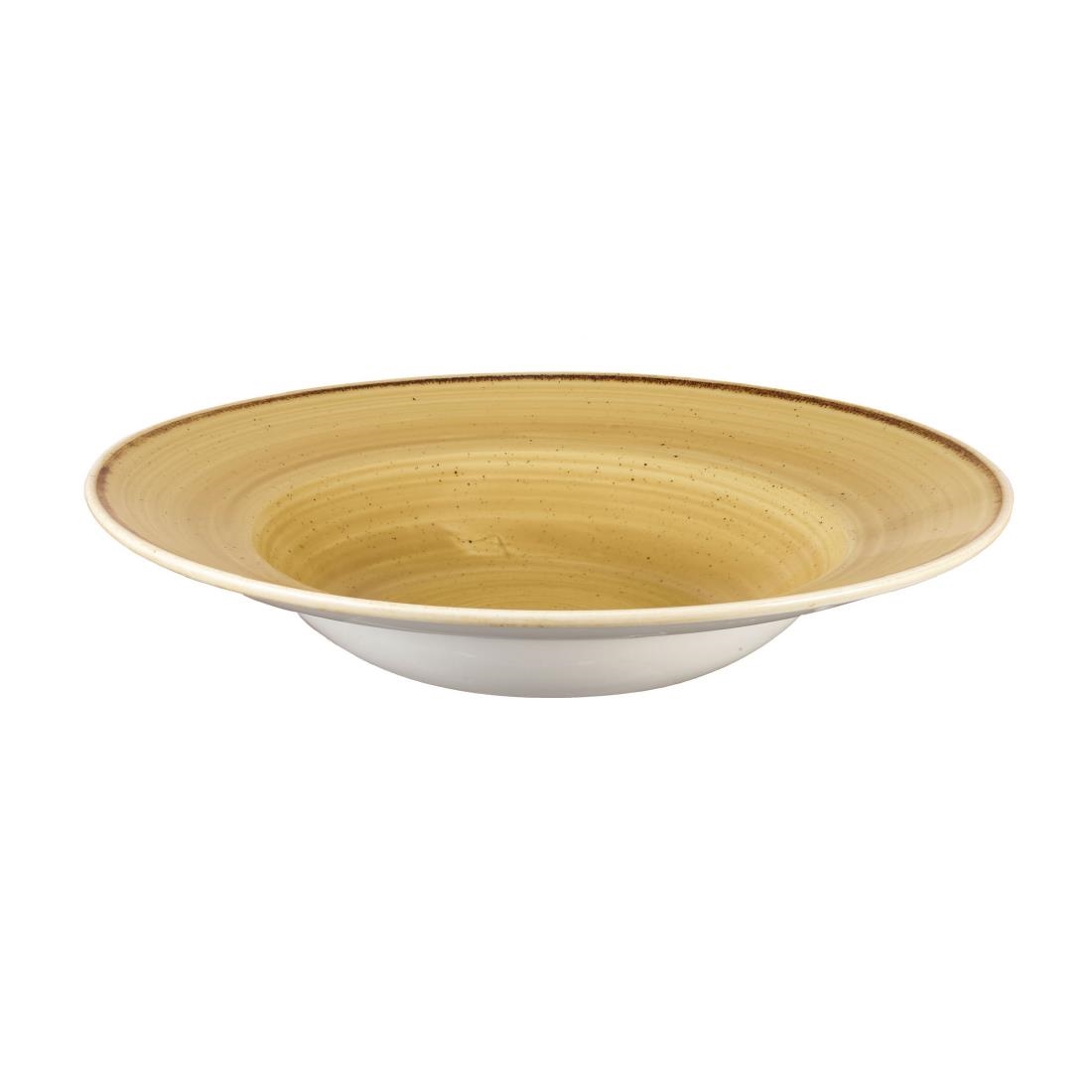Churchill Stonecast Round Wide Rim Bowl Mustard Seed Yellow 240mm