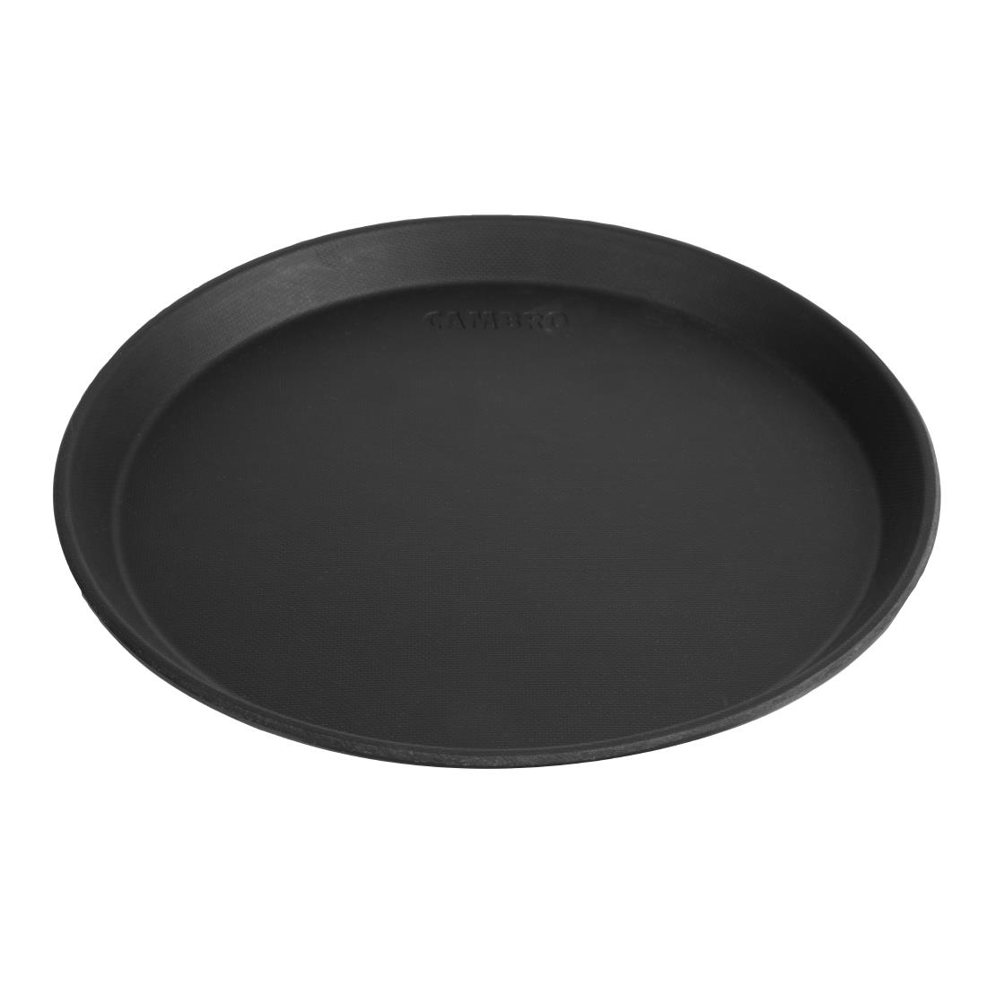 Cambro Fibreglass Round Non-Skid Tray Black 11in