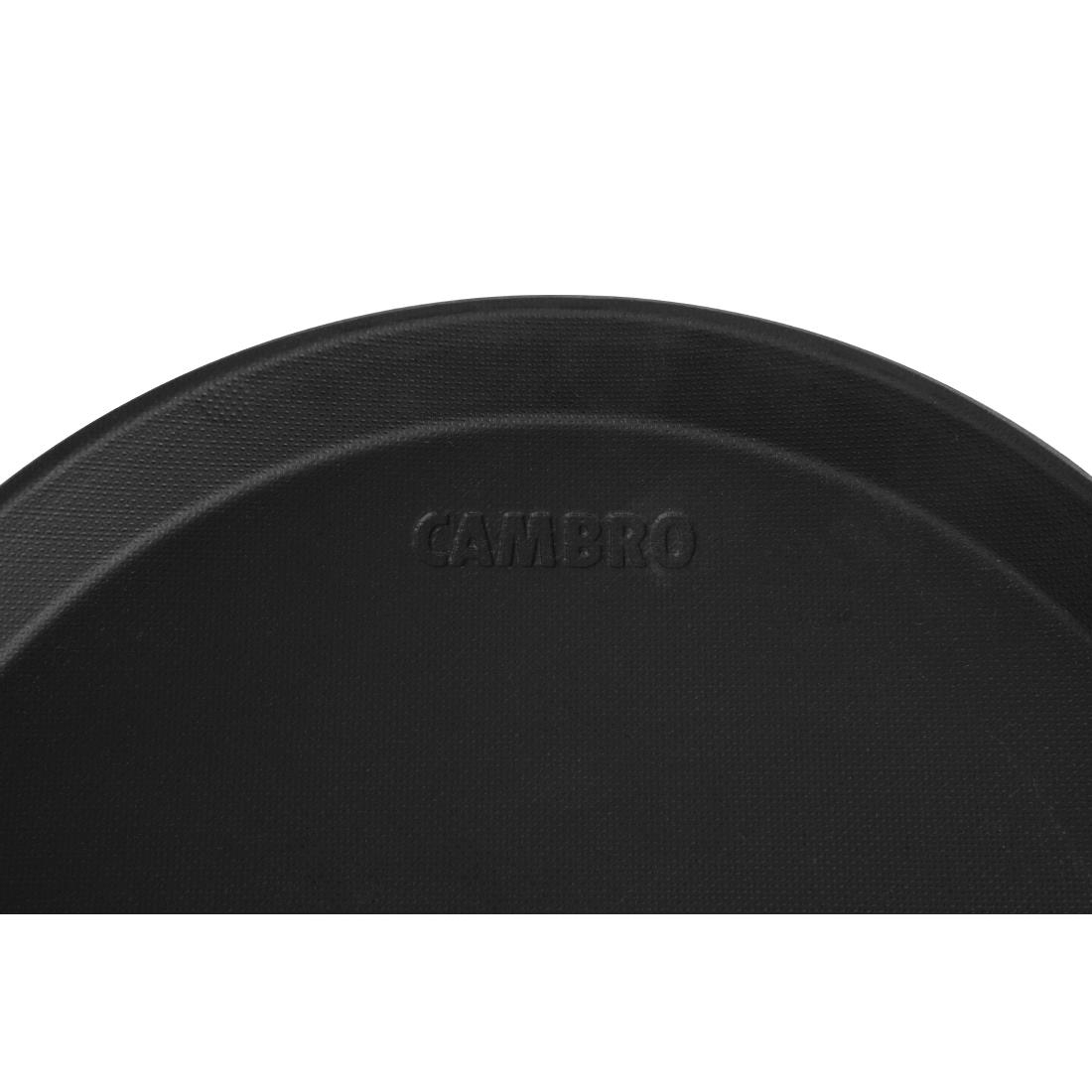 Cambro Fibreglass Round Non-Skid Tray Black 11in